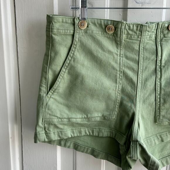 Anthropologie Pilcro The Kit High Rise Utility Shorts Moss Green NWT - Picture 4 of 9